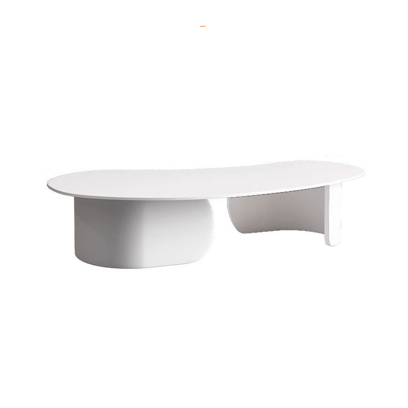 Modern Minimalist Cashew Nuts Carbon Steel Rock Plate Coffee Table 1-Tier For Living Room