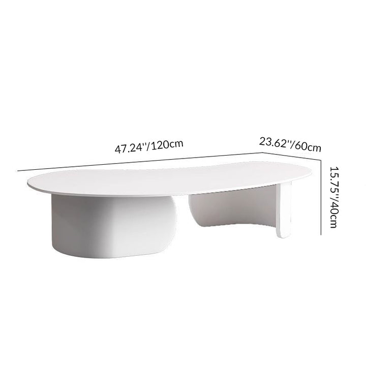 Table basse moderne minimaliste en acier au carbone avec plateau en pierre pour noix de cajou 1 niveau pour salon 