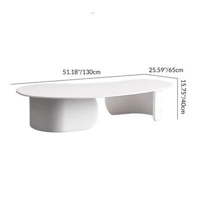 Modern Minimalist Cashew Nuts Carbon Steel Rock Plate Coffee Table 1-Tier For Living Room