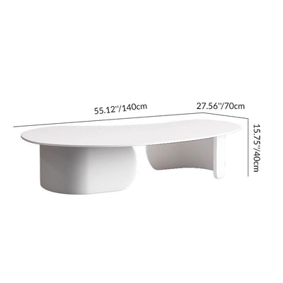 Modern Minimalist Cashew Nuts Carbon Steel Rock Plate Coffee Table 1-Tier For Living Room