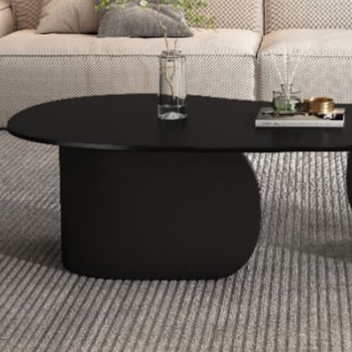 Table basse moderne minimaliste en acier au carbone avec plateau en pierre pour noix de cajou 1 niveau pour salon 