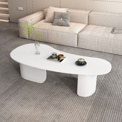 Modern Minimalist Cashew Nuts Carbon Steel Rock Plate Coffee Table 1-Tier For Living Room