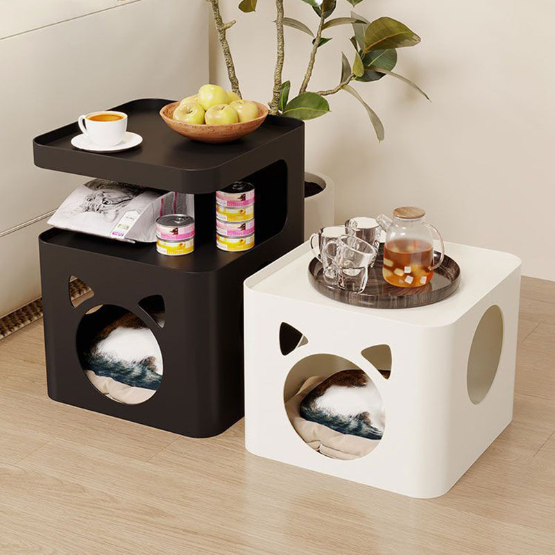 Modern Minimalist Geometric Carbon Steel Pet End Table 2/3-Tier For Living Room