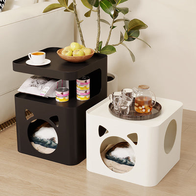 Modern Minimalist Geometric Carbon Steel Pet End Table 2/3-Tier For Living Room