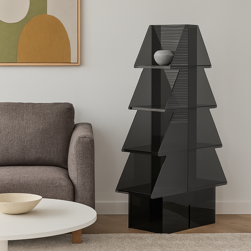 Contemporary Creative Christmas Tree Acrylic Storage Cabinet 3/4-Tier For Living Room