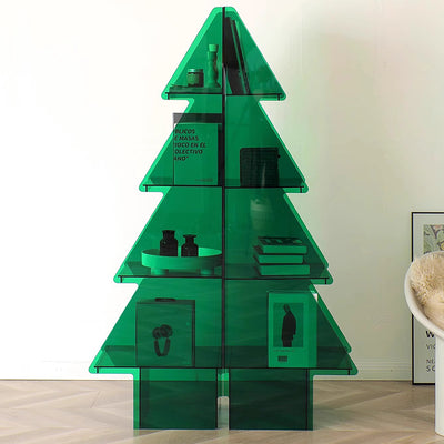Contemporary Creative Christmas Tree Acrylic Storage Cabinet 3/4-Tier For Living Room