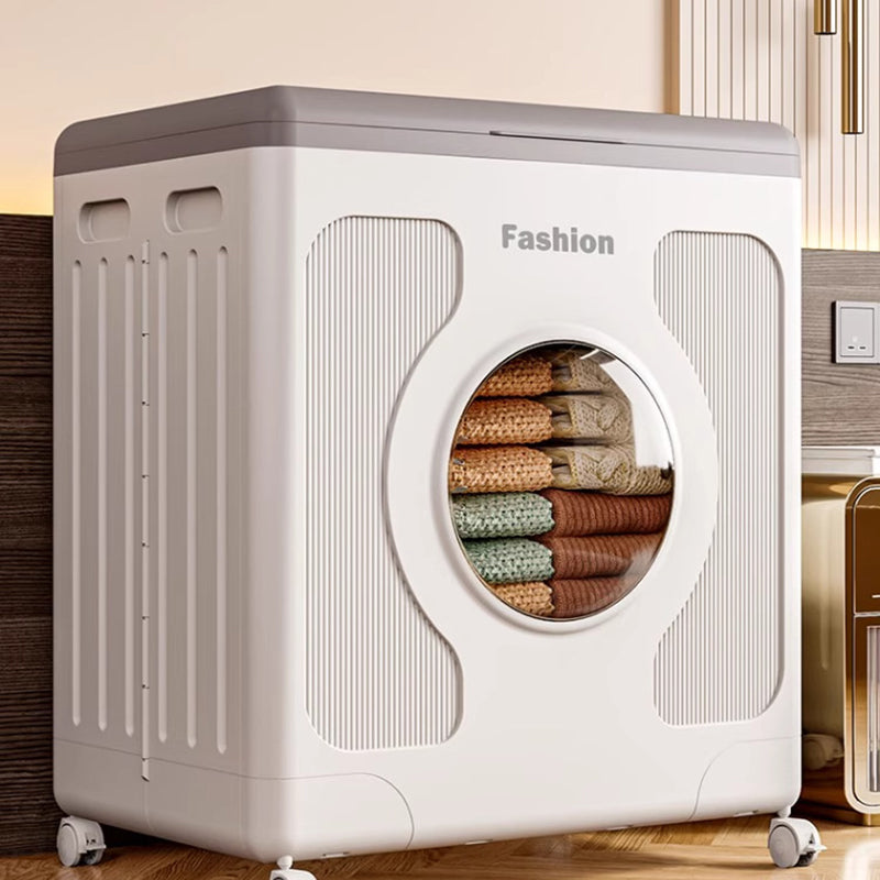 Modern Minimalist Kids Movable Rectangular Plastic Foldable Large Capacity Storage Cabinet 1-Cabinet For Bedroom