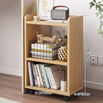 Modern Minimalist Movable Rectangular MDF Plastic Storage Cabinet 3-Tier For Study