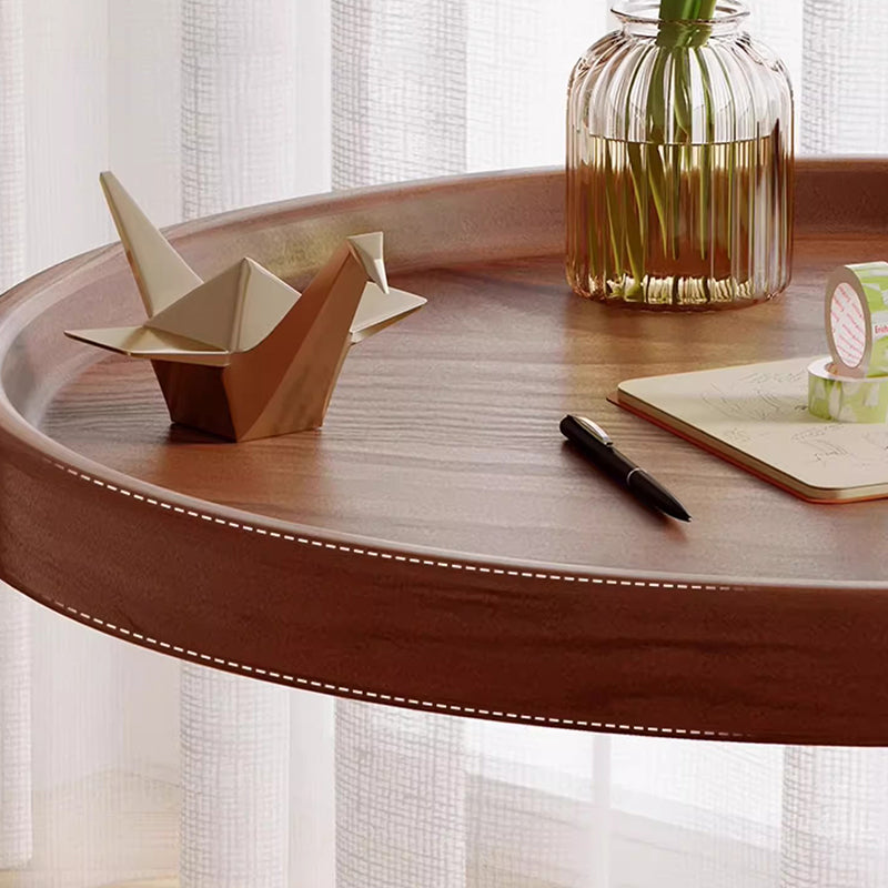 Modern Minimalist Movable Round MDF Iron End Table 2-Tier For Living Room