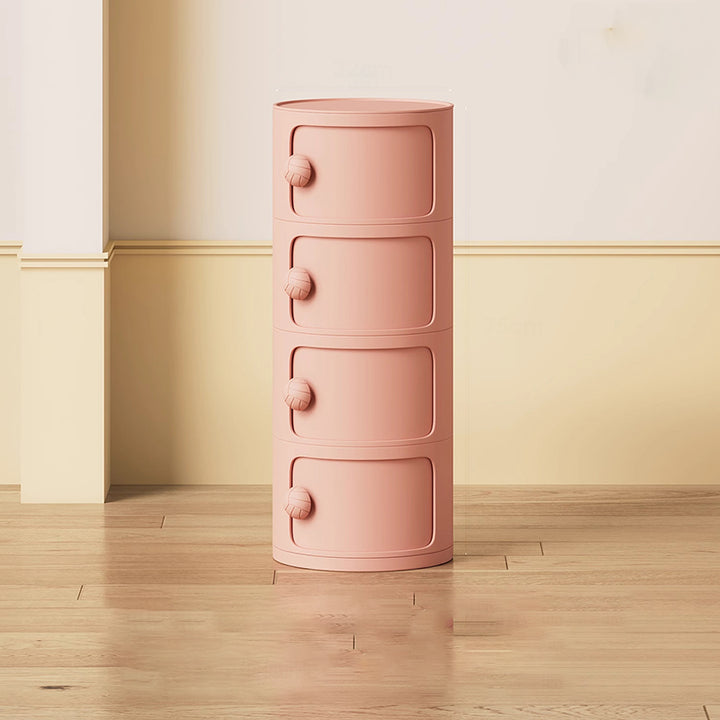 طاولة سرير دائرية بلاستيكية قابلة للفصل بتصميم بسيط حديث دوبامين مع 1/2/3/4 خزانات لغرفة النوم 