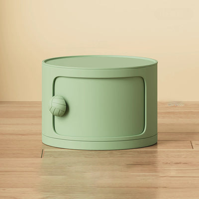 Modern Minimalist Dopamine Detachable Round Plastic Nightstand 1/2/3/4-Cabinet For Bedroom