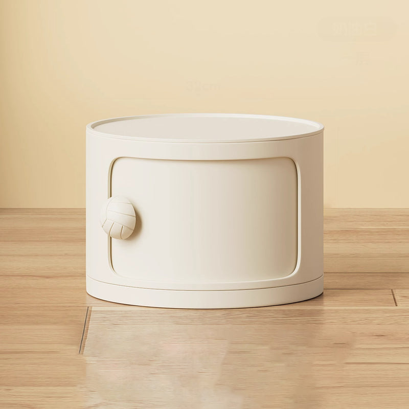 Modern Minimalist Dopamine Detachable Round Plastic Nightstand 1/2/3/4-Cabinet For Bedroom