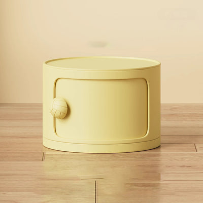 Modern Minimalist Dopamine Detachable Round Plastic Nightstand 1/2/3/4-Cabinet For Bedroom