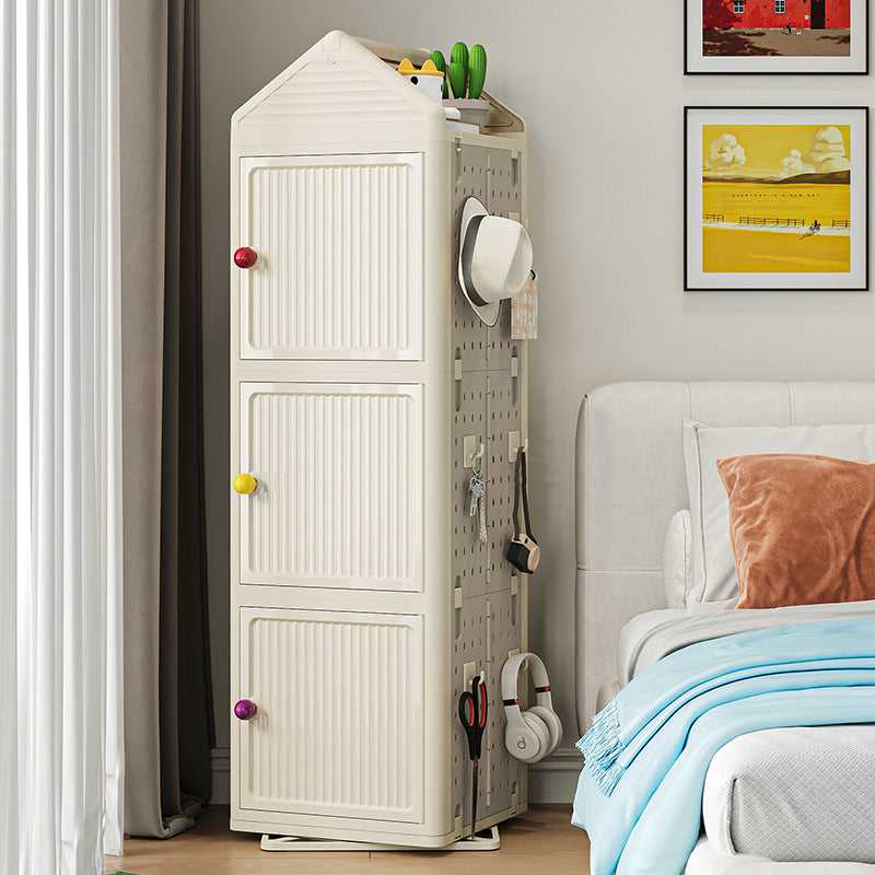 Modern Minimalist Movable Rotatable Square Plastic Foldable Storage Cabinet 2/3/4-Cabinet For Living Room