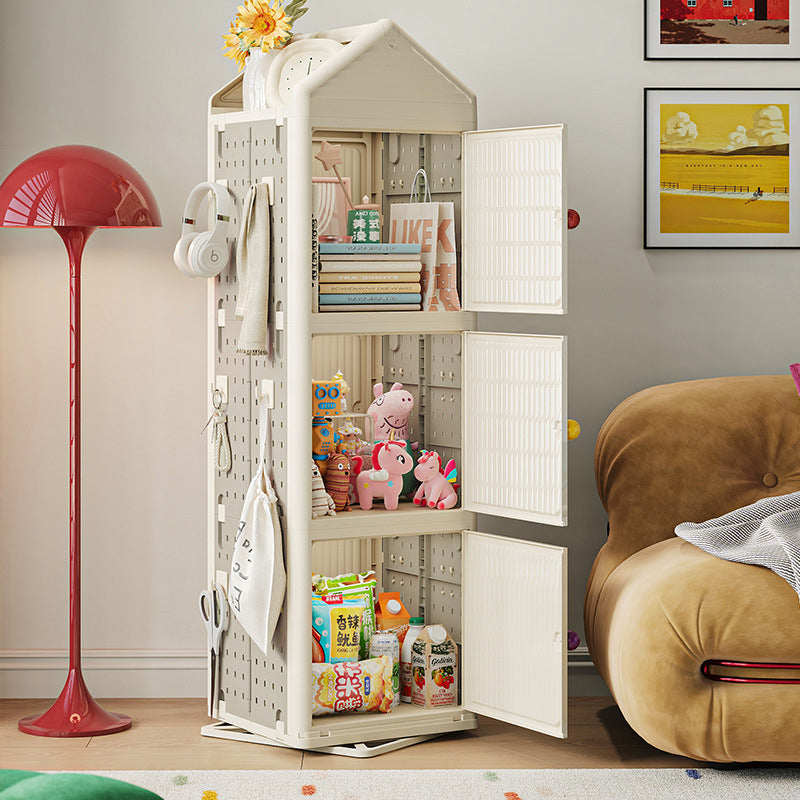 Modern Minimalist Movable Rotatable Square Plastic Foldable Storage Cabinet 2/3/4-Cabinet For Living Room
