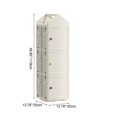 Modern Minimalist Movable Rotatable Square Plastic Foldable Storage Cabinet 2/3/4-Cabinet For Living Room