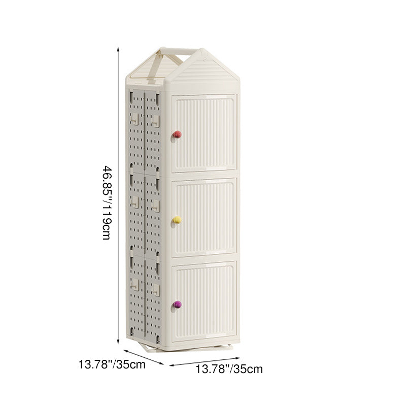 Modern Minimalist Movable Rotatable Square Plastic Foldable Storage Cabinet 2/3/4-Cabinet For Living Room