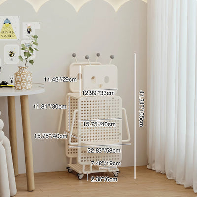 Contemporary Creative Kids Robot Iron PVC Bookshelf 3/4-Tier For Study