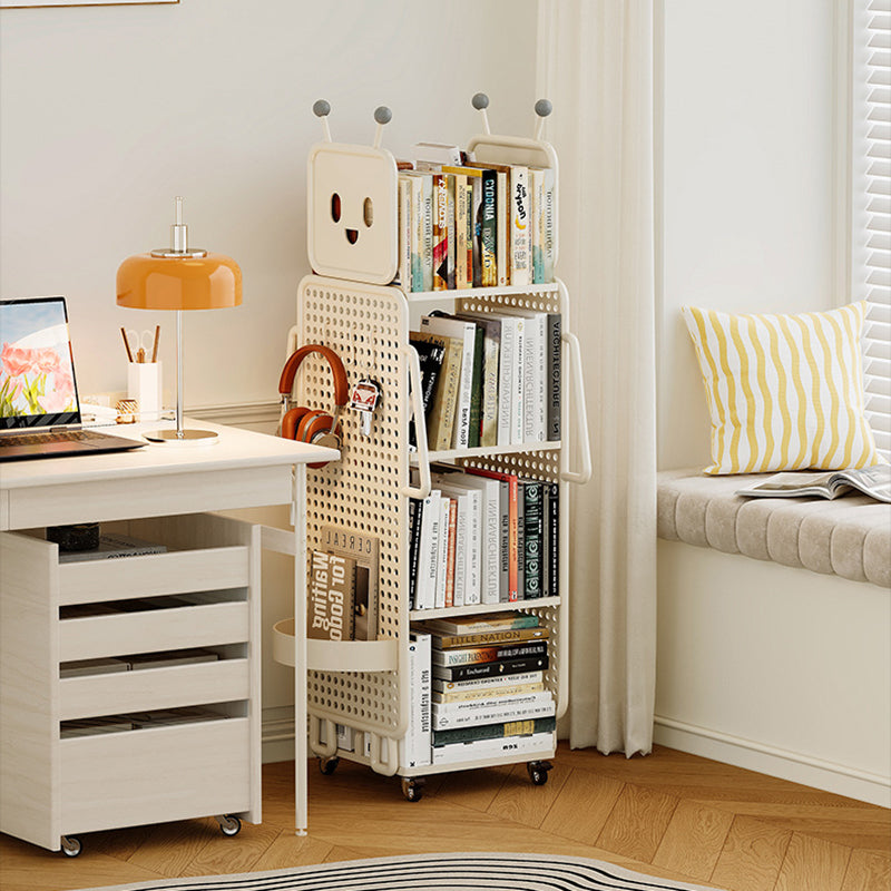 Contemporary Creative Kids Robot Iron PVC Bookshelf 3/4-Tier For Study