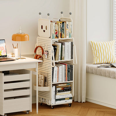 Contemporary Creative Kids Robot Iron PVC Bookshelf 3/4-Tier For Study