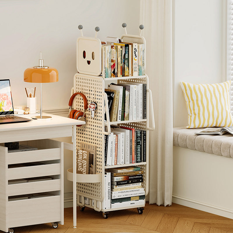 Contemporary Creative Kids Robot Iron PVC Bookshelf 3/4-Tier For Study