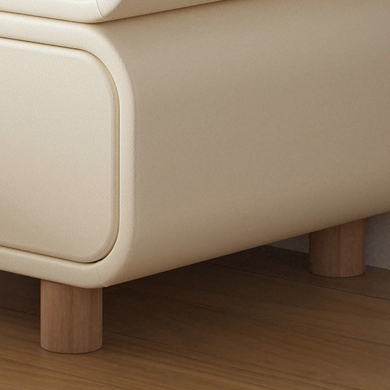 Modern Minimalist Rectangular MDF Microfiber Leather Nightstand 2-Drawer For Bedroom