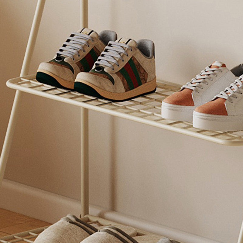 Modern Art Deco Grid Bear Iron Kids Shoe Storage 3-Tier For Hallway