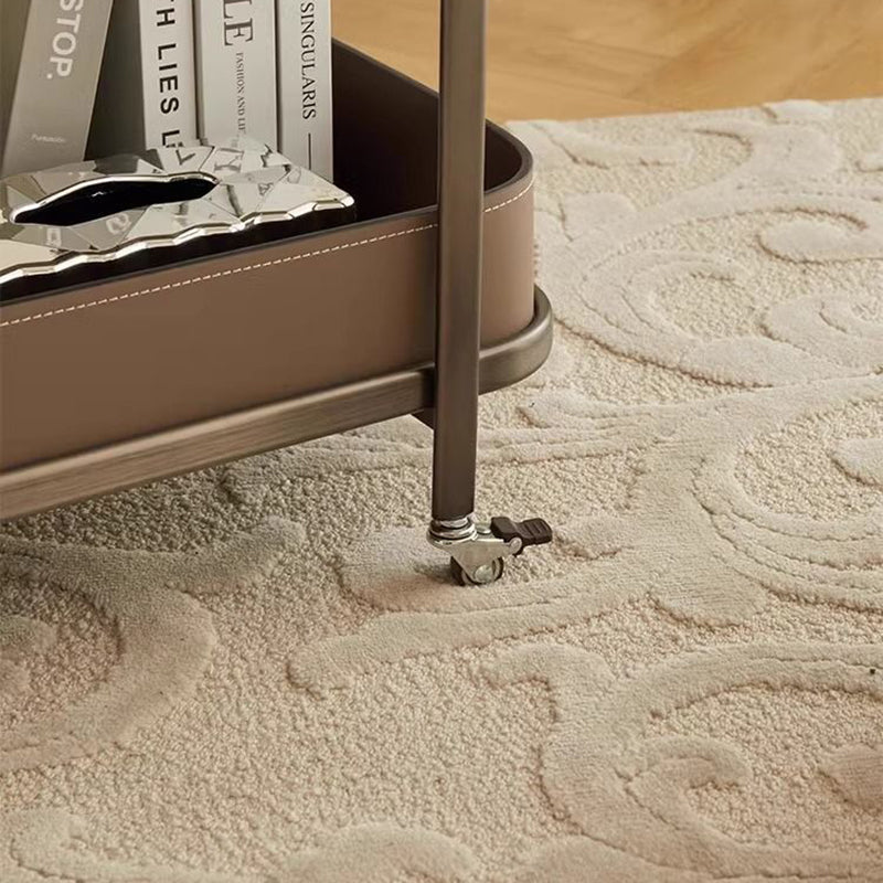 Zeitgenössischer Luxus Beweglicher Rechteckiger Kohlenstoffstahl Kunstleder Sattel Leder Beistelltisch 2-Ebenen Für Wohnzimmer 