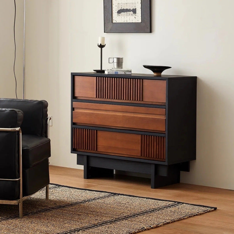 Traditional Vintage Rectangular Pine Wood Plywood Storage Cabinet 3-Cabinet For Bedroom