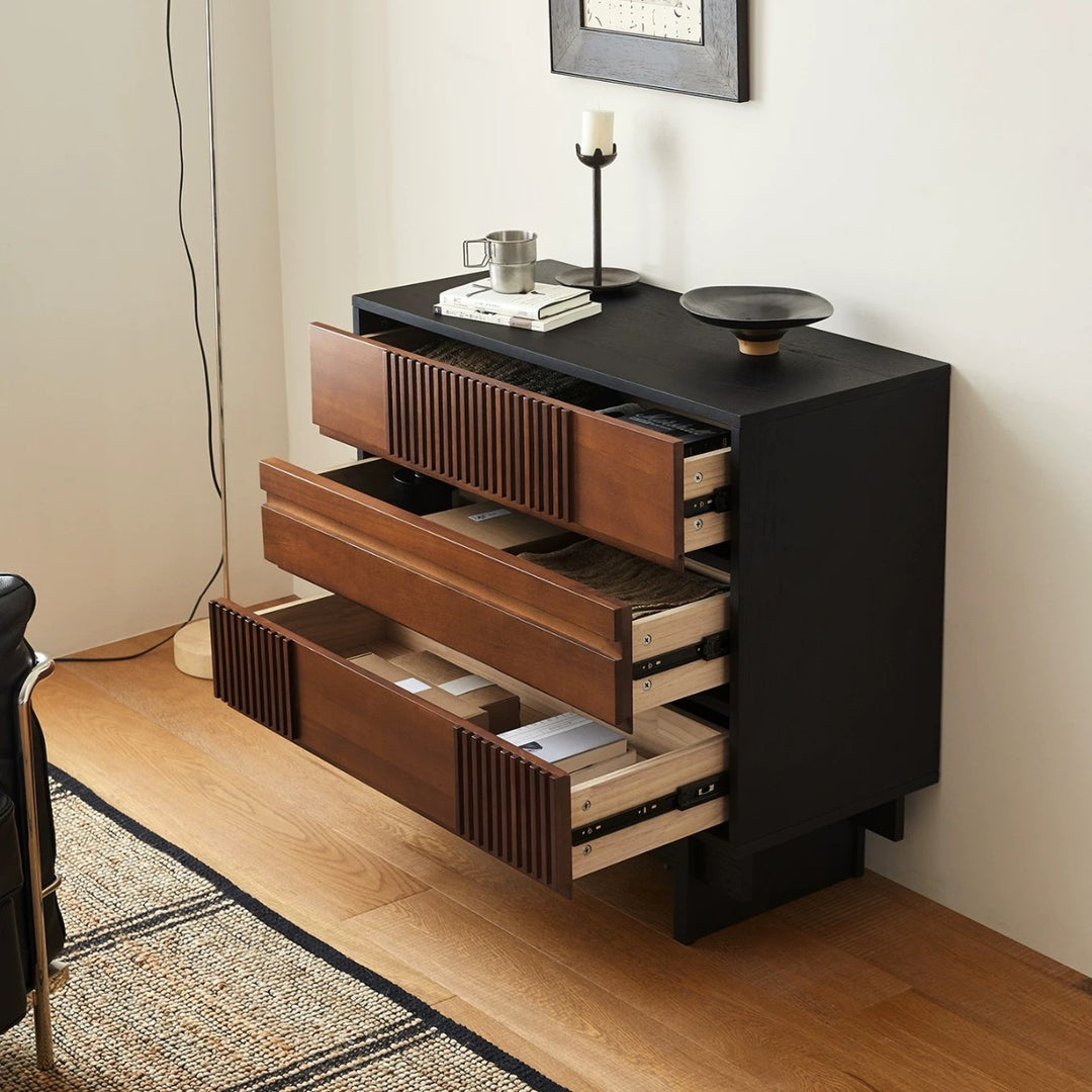 Traditional Vintage Rectangular Pine Wood Plywood Storage Cabinet 3-Cabinet For Bedroom