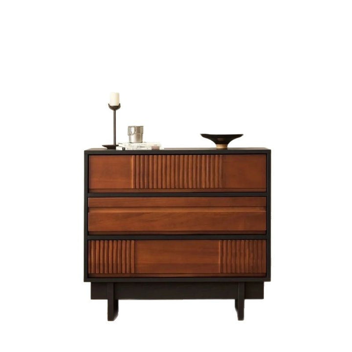 Traditional Vintage Rectangular Pine Wood Plywood Storage Cabinet 3-Cabinet For Bedroom