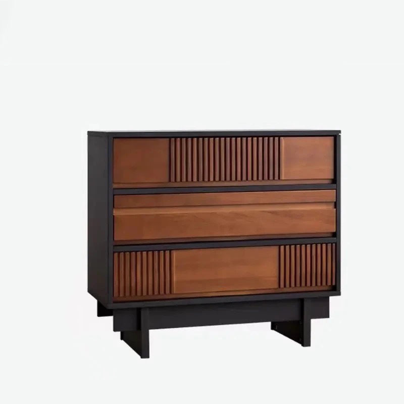 Traditional Vintage Rectangular Pine Wood Plywood Storage Cabinet 3-Cabinet For Bedroom