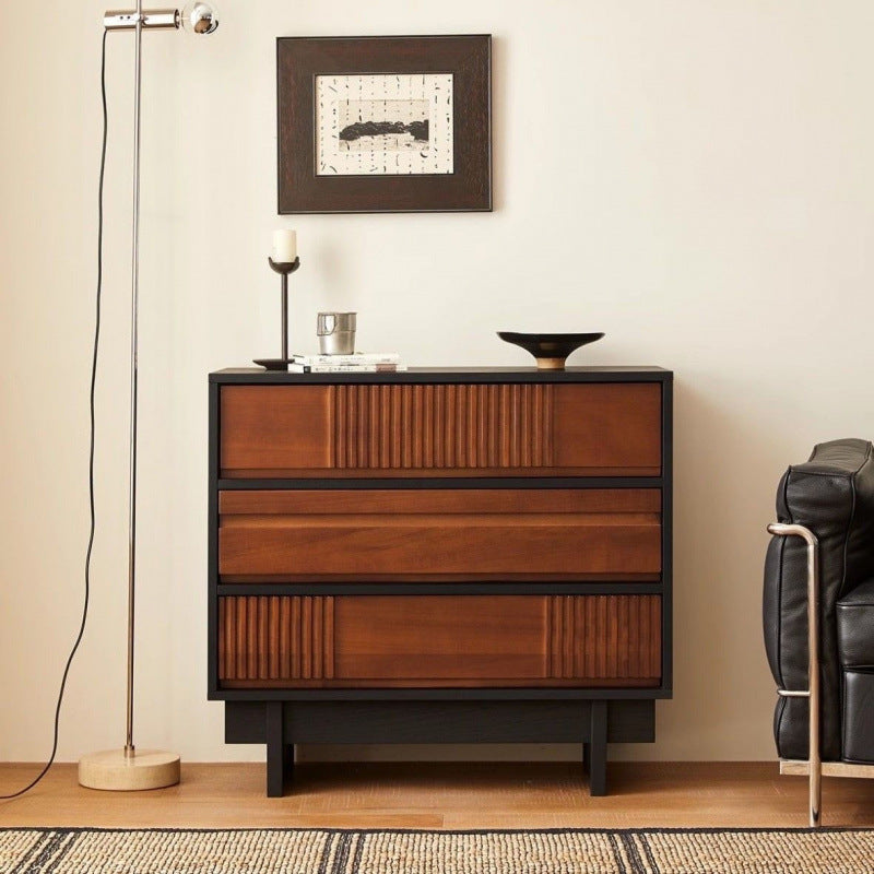Traditional Vintage Rectangular Pine Wood Plywood Storage Cabinet 3-Cabinet For Bedroom