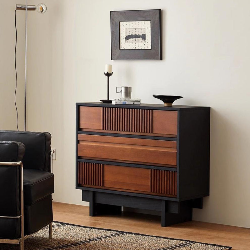 Traditional Vintage Rectangular Pine Wood Plywood Storage Cabinet 3-Cabinet For Bedroom