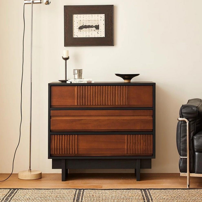 Traditional Vintage Rectangular Pine Wood Plywood Storage Cabinet 3-Cabinet For Bedroom