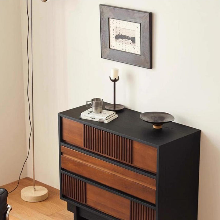 Traditional Vintage Rectangular Pine Wood Plywood Storage Cabinet 3-Cabinet For Bedroom
