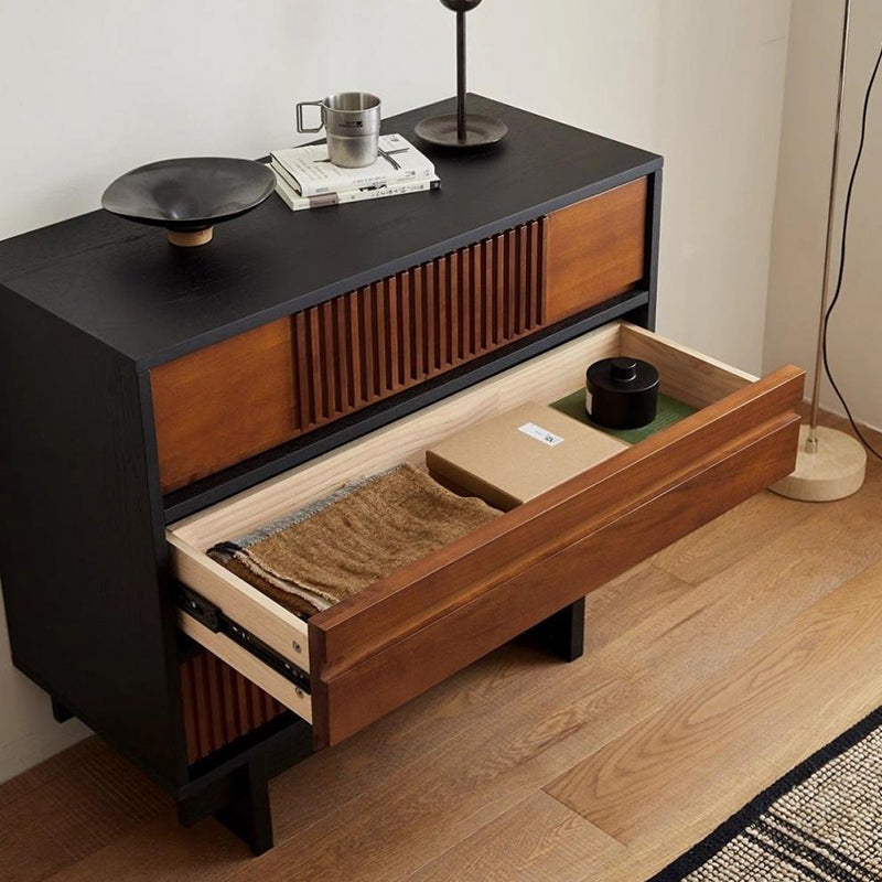Traditional Vintage Rectangular Pine Wood Plywood Storage Cabinet 3-Cabinet For Bedroom