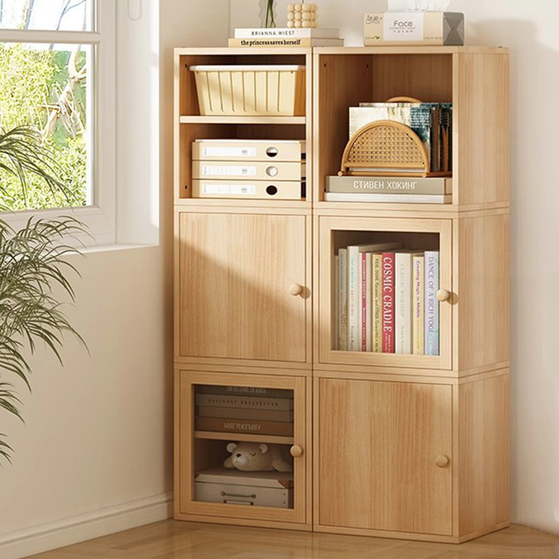 Modern Minimalist Square Solid Wood MDF Acrylic Storage Cabinet 1/2-Cabinet For Study