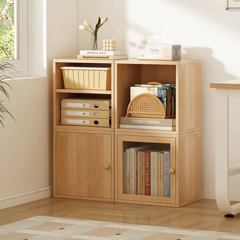 Moderner minimalistischer quadratischer Aufbewahrungsschrank aus Kiefernholz-Verbundplatte und Acryl, 1/2-Schrank, für das Arbeitszimmer 