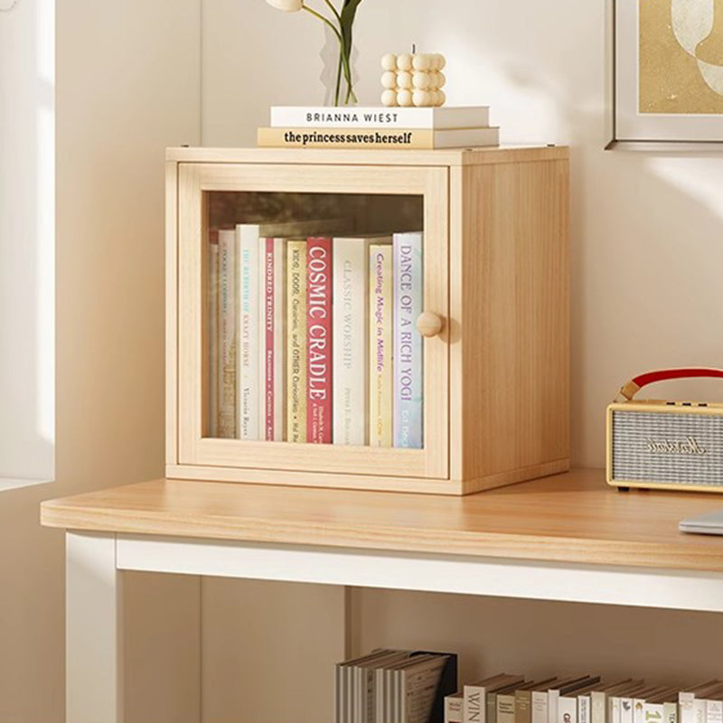 Moderner minimalistischer quadratischer Aufbewahrungsschrank aus Kiefernholz-Verbundplatte und Acryl, 1/2-Schrank, für das Arbeitszimmer 