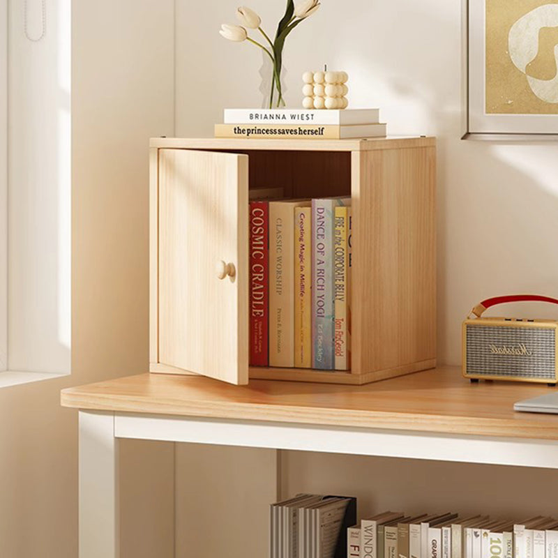 Moderner minimalistischer quadratischer Aufbewahrungsschrank aus Kiefernholz-Verbundplatte und Acryl, 1/2-Schrank, für das Arbeitszimmer 