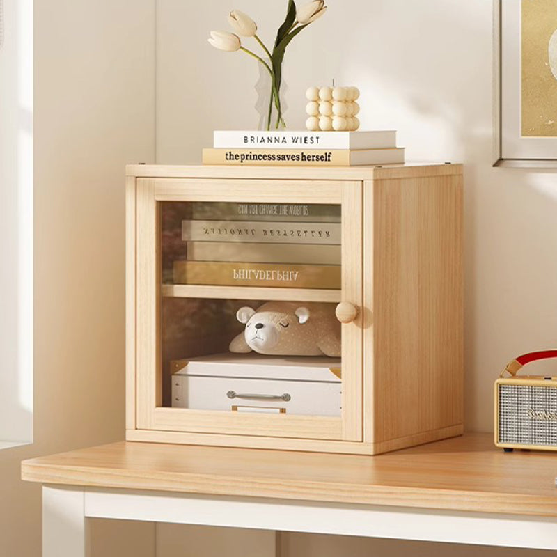 Modern Minimalist Square Solid Wood MDF Acrylic Storage Cabinet 1/2-Cabinet For Study