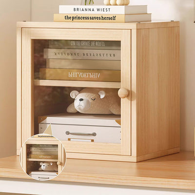 Modern Minimalist Square Solid Wood MDF Acrylic Storage Cabinet 1/2-Cabinet For Study