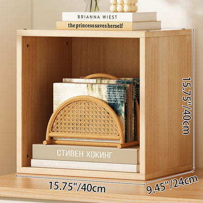 Modern Minimalist Square Solid Wood MDF Acrylic Storage Cabinet 1/2-Cabinet For Study
