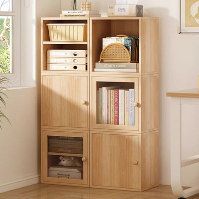 Modern Minimalist Square Solid Wood MDF Acrylic Storage Cabinet 1/2-Cabinet For Study