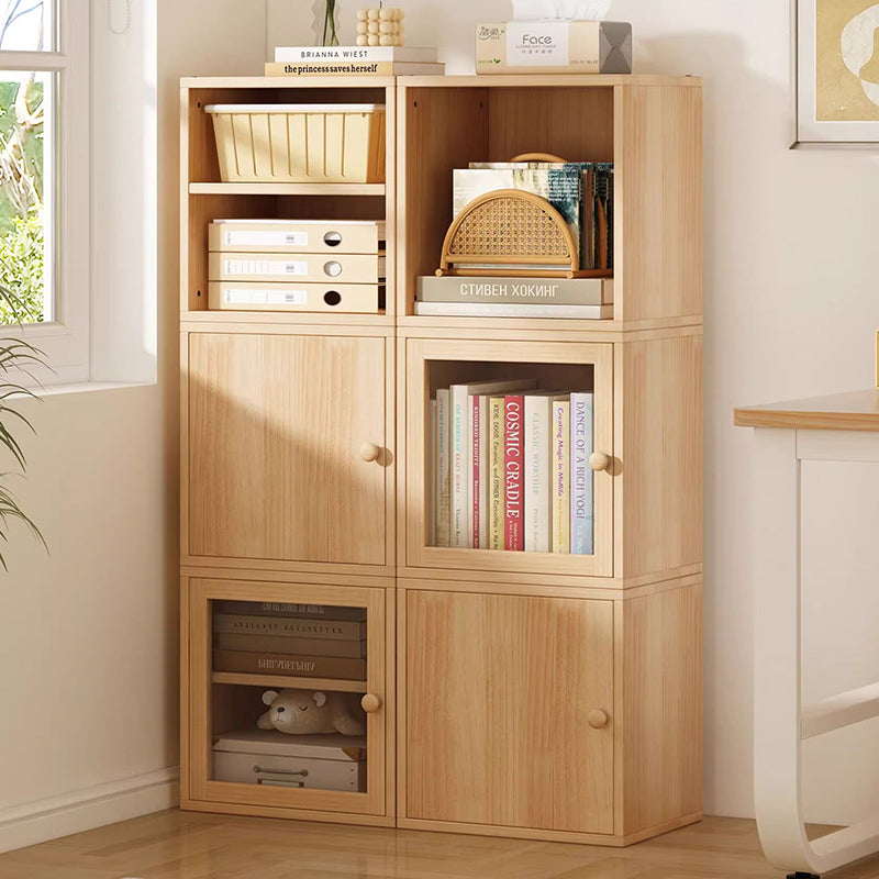 Modern Minimalist Square Solid Wood MDF Acrylic Storage Cabinet 1/2-Cabinet For Study