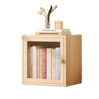 Modern Minimalist Square Solid Wood MDF Acrylic Storage Cabinet 1/2-Cabinet For Study