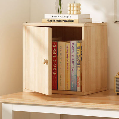 Modern Minimalist Square Solid Wood MDF Acrylic Storage Cabinet 1/2-Cabinet For Study