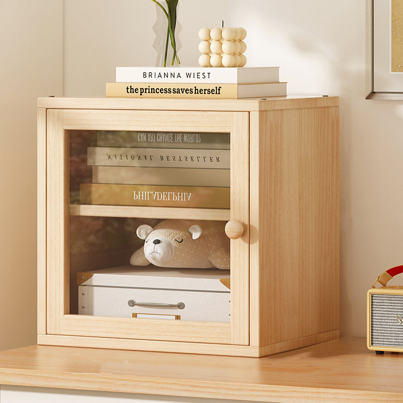 Modern Minimalist Square Solid Wood MDF Acrylic Storage Cabinet 1/2-Cabinet For Study