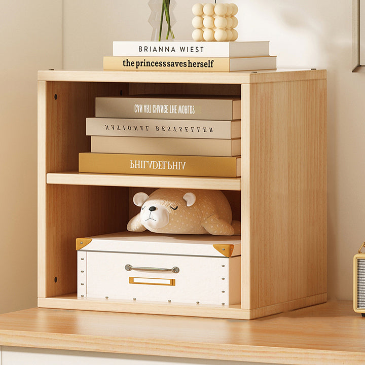 Moderner minimalistischer quadratischer Aufbewahrungsschrank aus Kiefernholz-Verbundplatte und Acryl, 1/2-Schrank, für das Arbeitszimmer 